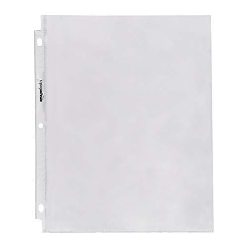 Amazon Basics Sheet Protectors for 3 Ring Binder, Heavyweight, Polypropylene, Top Loading, Letter Size, 8.5 x 11 Inch, 200-Pack, Clear