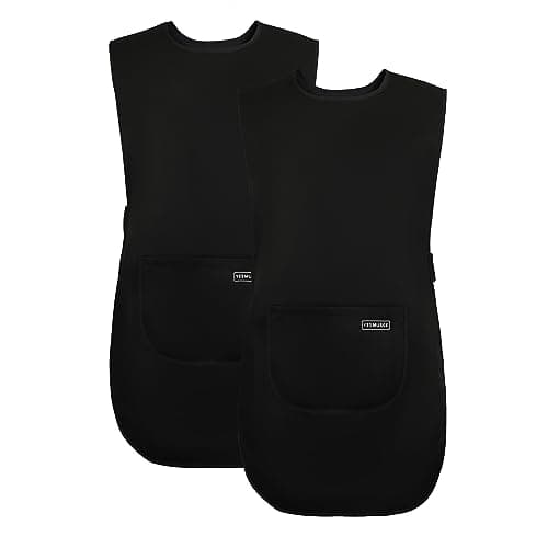 YESMUSSE Unisex Cobbler Apron with Pocket Smock Work Chef Kitchen Apron Black (2pack)