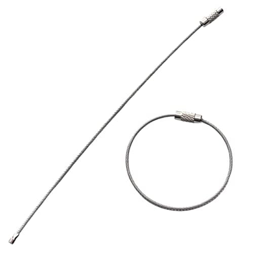 Specialist ID 25 Pack - Cable Loop Luggage Tag Holders - 6 inch Metal Stainless Steel Wire Ring Connectors for Hanging Luggage Tags, Key Rings, Keychain Accessories & More - Secure Attachment Loops
