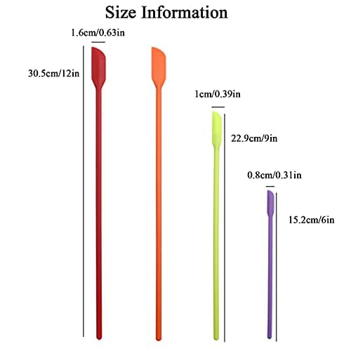 Beauty Spatula 4 PCS Makeup Spatula Mini Silicone for Cosmetics & Kitchen - 3 Sizes