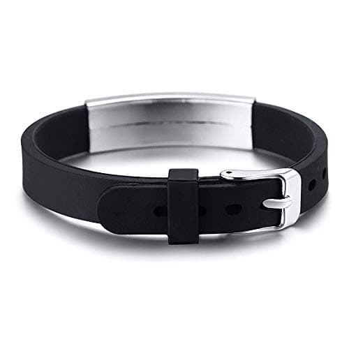 HEABY Medical Alert ID Bracelet Laser Engraved Blood THINNER Adjustable Wristband for Women Emergency First Aid