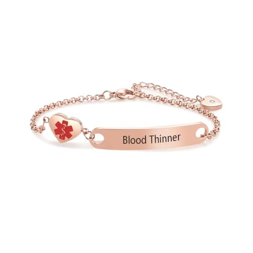 NARTGO Rose Gold Heart Medical Alert Bracelet Review – Blood Thinner Support on Your Wrist