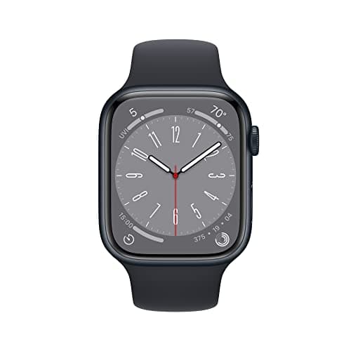 Apple Watch Series 8 [GPS, 45mm] - Midnight Aluminum Case with Midnight Sport Band, M/L (Renewed)