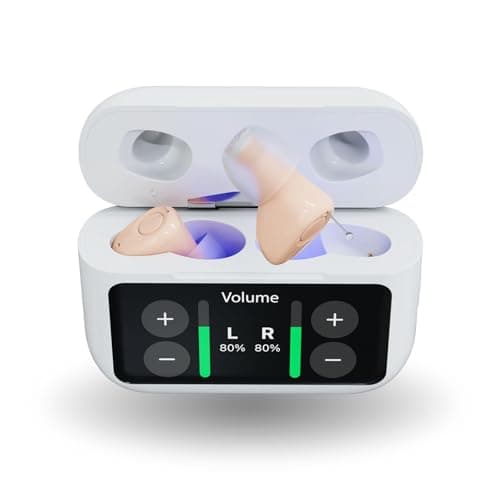 Audien Atom X Hearing Aid For Seniors & Adults with Hearing Loss - Noise Cancelling, Rechargeable OTC Bluetooth Hearing Aids w/Charging Case, 48+ Hour Battery Life, Touchscreen Control, Nearly Invisible Design