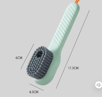 2-in-1 Cleaning Brush with Built-in Soap Dispenser, Multi-Functional Scrub Brush for Clothes, Shoes, Bathroom & Kitchen - Soft Bristles for Home Cleaning, Green (1)