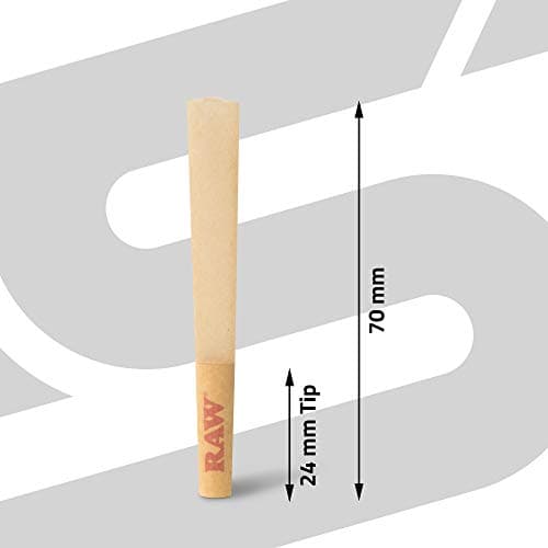 RAW Cones Classic Single Size 70/24 | 100 Cone Pack | Shorter than 1 1/4 | Mini Preroll to Enjoy a Quick Sesh