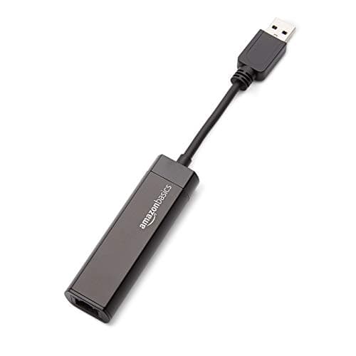 Amazon Basics USB 3.0 to 10/100/1000 Gigabit Ethernet Internet Adapter, Compatible with Windows and macOS, Black