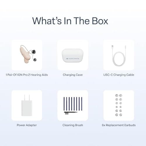 Audien Hearing Ion Pro 2 | Bluetooth Rechargeable OTC Hearing Aids for Seniors | App-Controlled with UV Cleaning, Long Battery Life, Enhanced Streaming Audio & Comfortable Fit