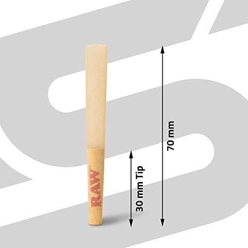 RAW Dogwalker Cones 70/30 Size Prerolls | 102 Pack | Small Sized Rolling Paper Cones - Shorter than 1 1/4 - for Quick Smoking Sessions