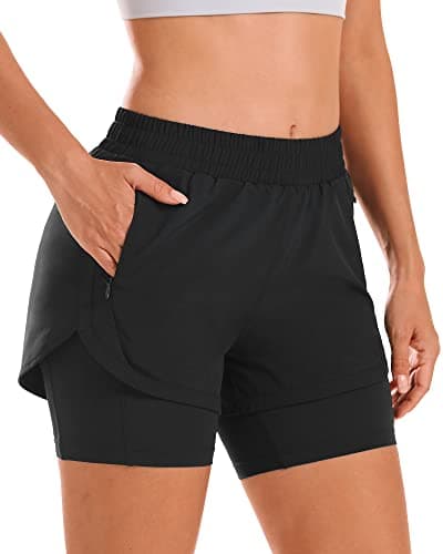 Stelle 2 in 1 Running Shorts Review – High Waisted Athletic Shorts with Zipper Pockets