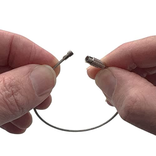 Specialist ID 25 Pack - Cable Loop Luggage Tag Holders - 6 inch Metal Stainless Steel Wire Ring Connectors for Hanging Luggage Tags, Key Rings, Keychain Accessories & More - Secure Attachment Loops