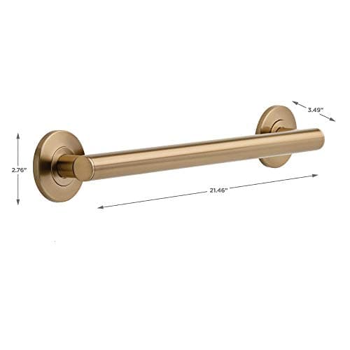 Delta Contemporary (1-Pack) 18" Shower Grab Bar Seniors ADA Compliant Champagne Bronze 450 lb Capacity Bathroom Safety Handle for Shower, Bathtub | Wall Mounted Balance Assist, Grip Bar 41818-CZ