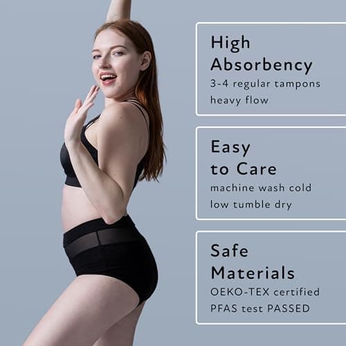 Goat Union Overnight Period Underwear for Women Heavy Flow, Leakproof Menstrual Panties Full Coverage, FSA HSA Eligible