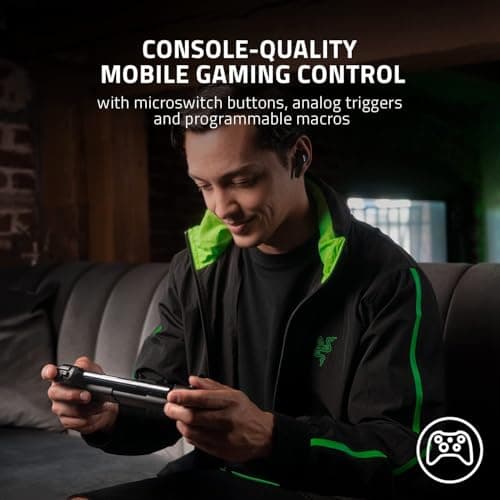 Razer Kishi V2 Mobile Gaming Controller for Android: Console Quality Controls - Universal Fit - Stream PC, Touch Screen Android Games - Customizable Triggers - Ergonomic Design (Renewed)