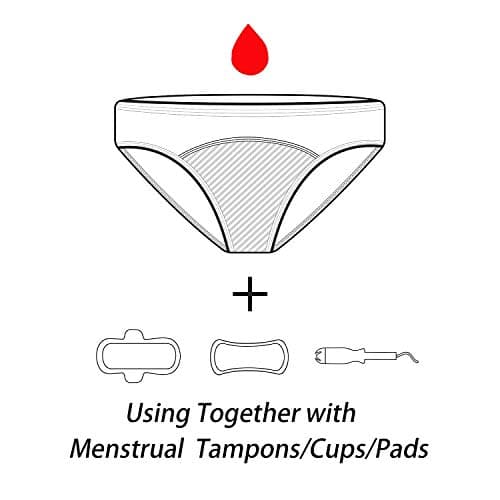Anna & Eric 4 Pack Teen Girls Protective Panties Leak Proof Underwear Heavy Flow Women Postpartum Briefs (GE+ROBG, M(120-140lbs))