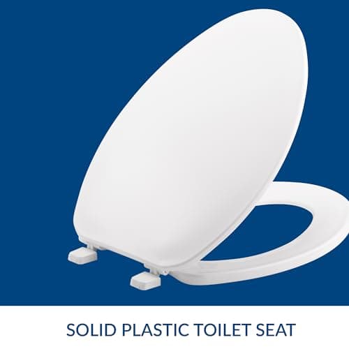 Bemis 170 Durable Plastic Toilet Seat, Elongated, White