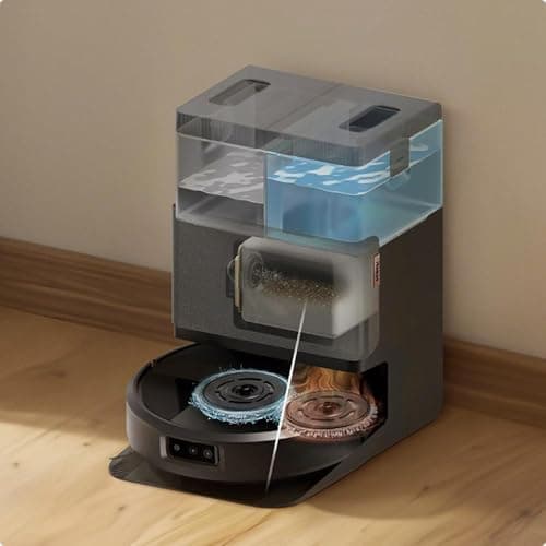 iRobot Roomba Plus 505 Combo Robot Vacuum & Mop with AutoWash Dock - Extending Spinning Mop Pads, Self-Empties, Pad Wash & Heated Drying, Self-cleaning, Recognizes & Avoids Obstacles, LiDAR Navigation