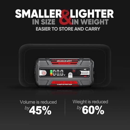 LOKITHOR J400 Portable Jump Starter, 12V 2000A Lithium Battery Booster with ConnectMax Tech, Car Jumper Box for Up to 8.0L Gas & 6.0L Diesel Engines, Smart Digital Display