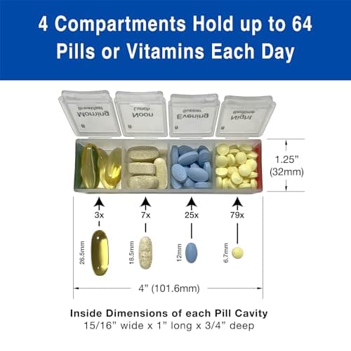Medcenter Monthly Pill Organizer System 4 Times a Day, 31 Day Pill Organizer Box with Talking Alarm Reminding System, HSA/FSA Monthly Pill Box for Daily Medication, Gift for Mom, Dad, Elderly