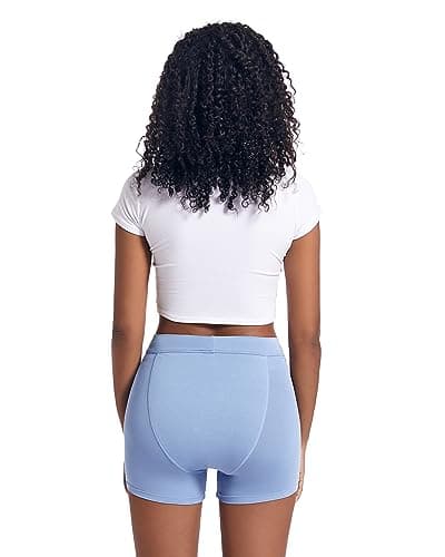 Goat Union 2" Period Underwear Boxer Briefs Boy-shorts, Organic Cotton Lining, Hi-Waisted & Heavy Flow, Rain Washed, M