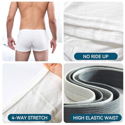 Relaxcare 10 Pack Mens Disposable Underwear, Cotton Portable Boxers Briefs for Travel/Fitness/Emergency/Hospital Stays,(White,L)