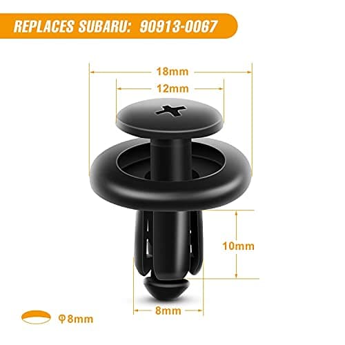 GOOACC 100PCS 7mm 8mm 10mm Compatible with Subaru Push Type Retainer Fasteners Rivets Clips OEM Upgrade for 90914-0007, 90913-0067 & 90914-0051 + Bonus Fastener Remover