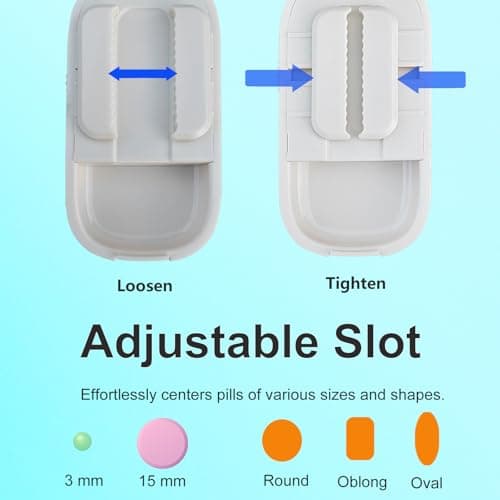 Pill Cutter for Cutting Multiple Pills, 1/2 1/4 Pill Splitter for Large, Small and Tiny Pills, with Improved Sharp Blade, Adjustable Centering Device