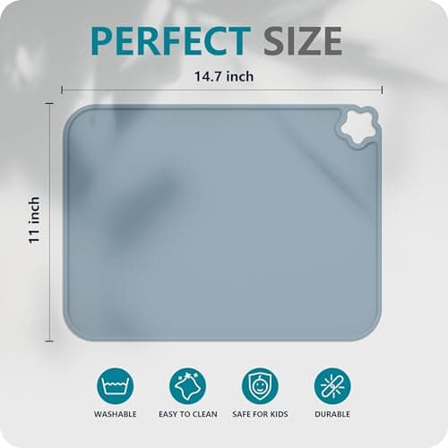 Cutebe Silicone Placemat for Toddles Kids Non-Slip Reusable Portable Kids Placemats for Dinning Table Heat Resistant Placemats, Baby Placemat Stain Resistant Silicone Mat for Dining Table 3 Pack