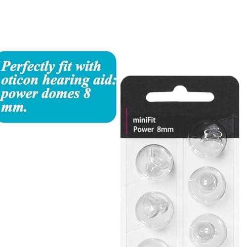 Hearing Aid Domes for Oticon Replacements, Oticon Minifit Power Domes (8 mm/2 Packs）, Universal Domes for Oticon Hearing Aid Supplies.