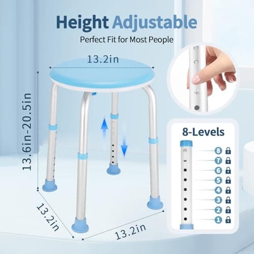 pxsulliao FSA/HSA Adjustable Swivel Bath Seat Shower Chair for Inside Shower, Shower Seat for Inside Tub Bathroom Bench Bath Chair for Elderly and Disabled,Eligible 350 lbs Adjustable Shower Stool