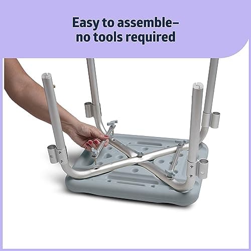 Medline Backless Shower Chair with Arms - 350 lb. Capacity, Bench, Stool, Seat for Elderly, Seniors Independent Adult and Disabled Adults