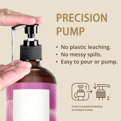 Oxyooh 3 Pack Castor Oil Pump Dispenser for 16oz Glass Bottles, Compatible with Queen of the Thrones & Heritage Store, Includes Mascara Tubes & Funnel (Oil Not Included)
