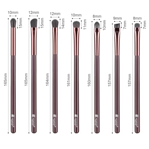 7Pcs Eye Makeup Brushes Set, Eyeshadow Brush, Professional Eye Brush for shadow lip Angled Eyeliner Eyebrows, Soft Hairs and Wood Handle