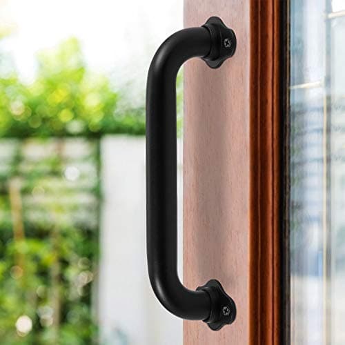 Purife 12 Inch Wall Mount Stairs Hand Rails Indoor - 1FT Metal Pipe Handrail, Outdoor Stairway Steps Safety Railing, Deck Porch Rail, Safety Grab Bar for Stairs (Matte Black)