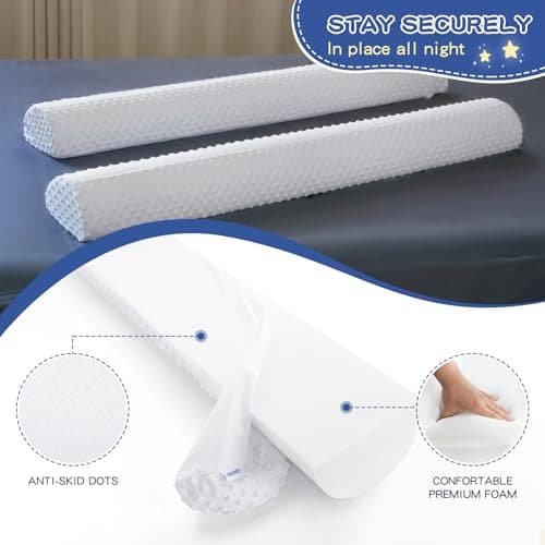 Aonvmdis Bed Bumpers for Toddlers Foam Bed Rail for Toddlers 1 Pack Bed Rails Bumper for Queen, King, Twin, Full-Size Bed with Non-Slip Machine Washable Cover