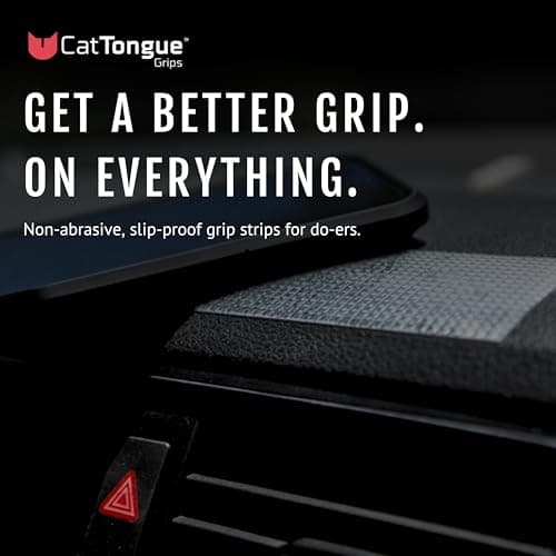 CATTONGUE GRIPS 2” Non-Abrasive Grip Tape Strips - Heavy-Duty, Waterproof Anti-Slip Tape for Furniture, Bathtubs, Frames, Gaming & More - Indoor & Outdoor Anti-Slip Solution (Clear, 1-Pack)