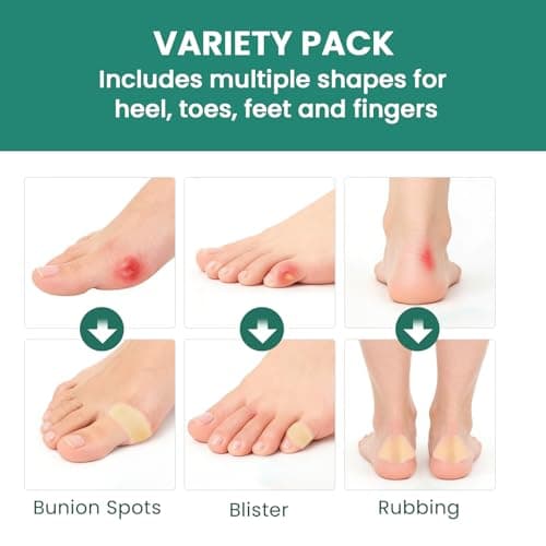 Hydrocolloid Blister Bandages Heel Pads - Welnove 21ct Water Resistant Adhesive Blister Pads for Heel, Feet,Toe - Gel Blister Protection for Calluses,Cuts,Bunion, Travel Essentials (Variety Pack)