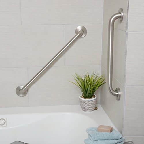 Amazon Basics Bathroom Safety Handicap Grab Bar, 36 Inch Length, 1.25 Inch Diameter, 500LBs Capacity, ADA Compliant, Stainless Steel