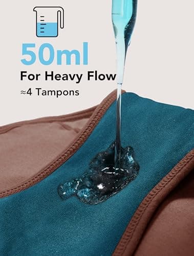 TIICHOO Incontinence Underwear for Women Leak Proof Panties High Waisted Period Underwear Heavy Flow 4 Pack(Small,1 Black/1 Black with Green Lining/1 Turquoise/1 Brown)