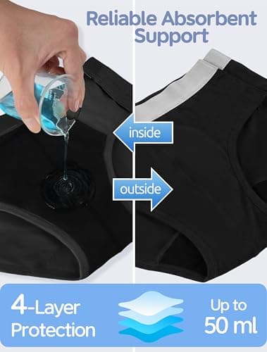 TIICHOO Washable Incontinence Underwear for Children Absorbent Cotton Tear Away Underwear for Boy 5 Pack (Medium, 5 Black)