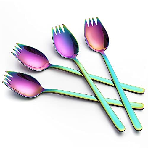 YFWOOD Rainbow Sporks: Análisis Completo del Set de Cucharas-Tenedor de Acero Inoxidable