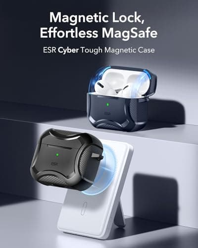 ESR for AirPods Pro 2 Case, Compatible with Airpods Pro Case 2nd / 1st Generation (2023/2022/2019), Compatible with MagSafe, Powerful Drop Protection, Magnetic Lid, Black