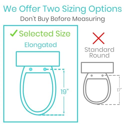 Vive Raised Toilet Seat Riser for Seniors (with Handles) - Handicap Rail Grab Bar Seat for Over Toilet - Elevated Safety for Elderly, Disabled, Medical - Elongated