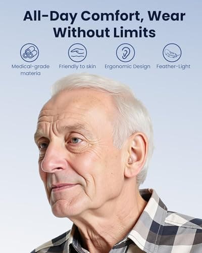 CUEME Hearing Aids, OTC Rechargeable Hearing Aids for Seniors & Adults with Hearing Loss – Mini Invisible Comfortable Design, Clear Sound, Auto On/Off, Up to 48H Battery Life, Portable Charging Case