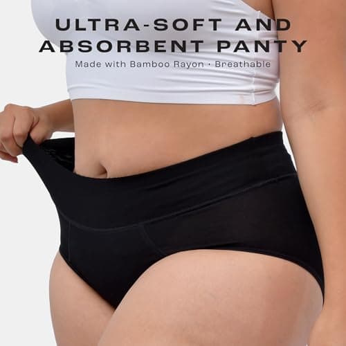 Bambody Absorbent Period Panties, Period Underwear for Women and Teens - All-Day Long - Overnight Protection - Leakproof - XX-Small, 1 Pack, Black