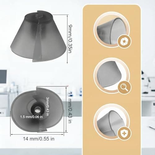 YAFIYGI 10 Counts Hearing Aid Ear Tips Replacement Fit Standard Receiver Tulip Domes Dark Gray Split Ear Rub Piece Comfortable Hearing Amplifier Kit Perfect for Open Air Open fit Hearing Aid Wax Guards