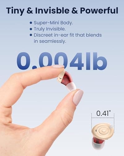 CUEME Hearing Aids, OTC Rechargeable Hearing Aids for Seniors & Adults with Hearing Loss – Mini Invisible Comfortable Design, Clear Sound, Auto On/Off, Up to 48H Battery Life, Portable Charging Case