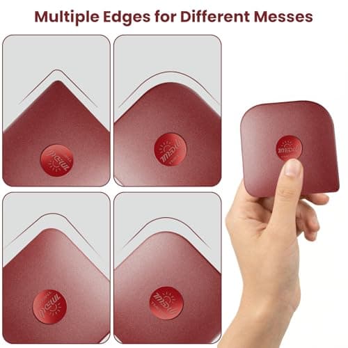 TMEDW Pan Scraper, 5 Pcs Pot Scraper, Pan Scraper Plastic, Multifunctional Scraper Tool for Kitchen, Non-Slip, Food Safe, High Heat Resistant-Red