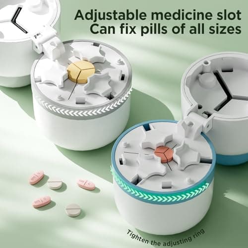 Pill Cutter - Pill Splitter for Small Pills with Stainless Steel Blade in one Third/Fourth, Suitable for Cuting Vitamins, Tablets (1-3 Grey New)