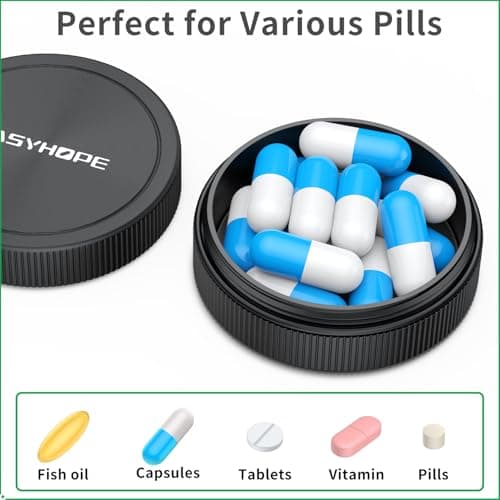 Small Pill Box & Earplug Case, (2 Pack) Metal Aluminum Alloy Bottle Waterproof Mini Travel Medicine Organizer Portable Container, Hold Jewelry Vitamins,Fish Oil - Compatible with, Loop, Vibes,Eargasm